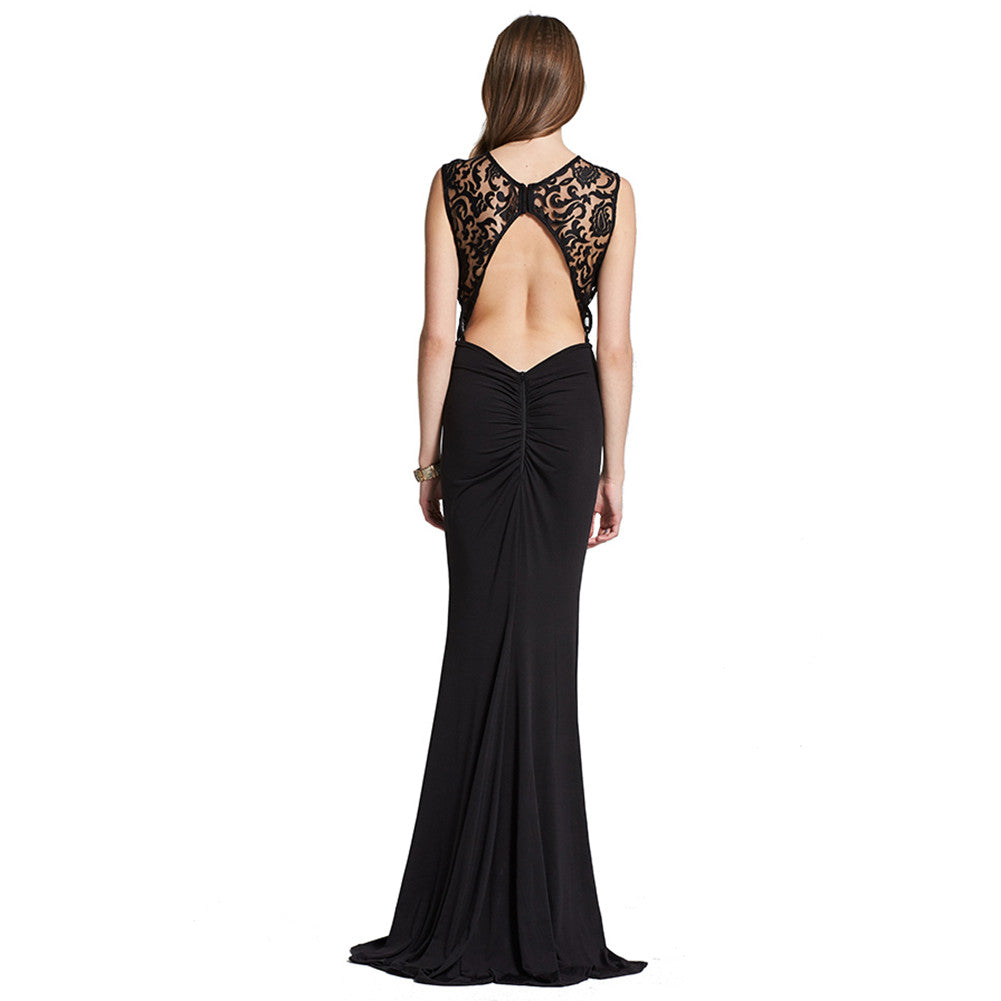 Backless Black Long Formal Evening Dress Thigh-High Slit - Sins & Temptations