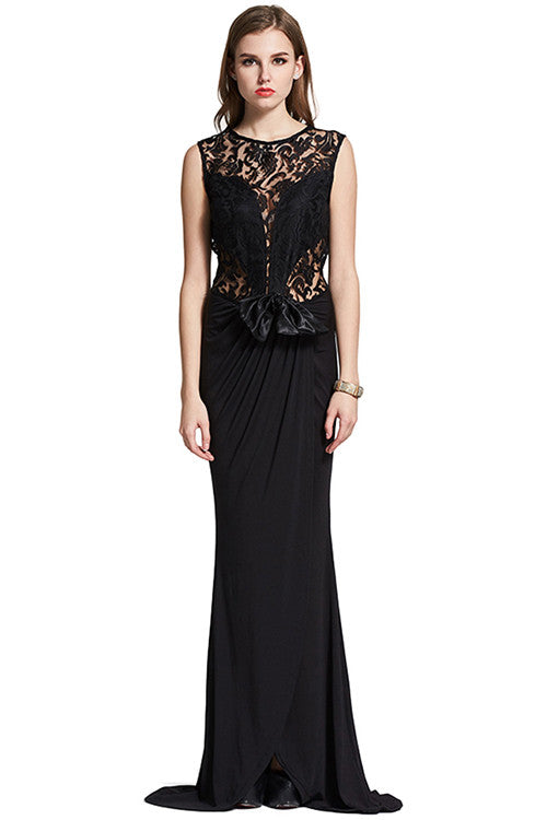 Backless Black Long Formal Evening Dress Thigh-High Slit - Sins & Temptations