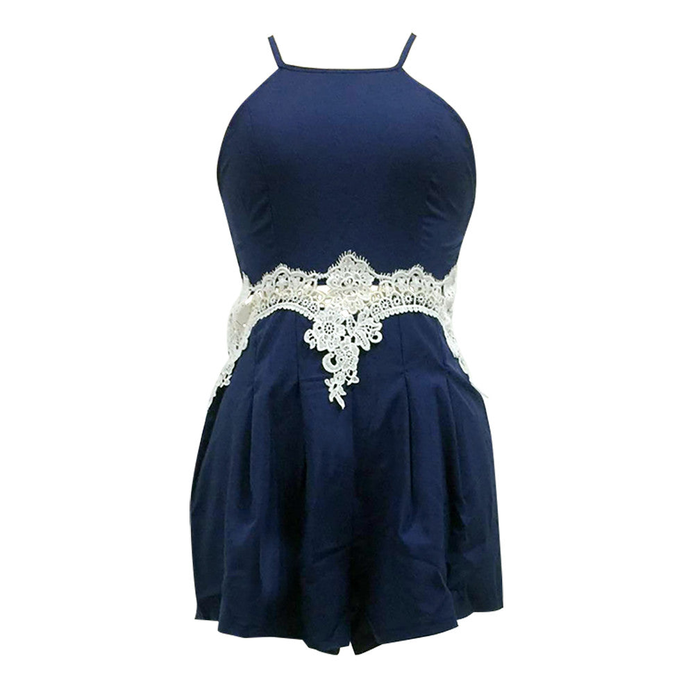 Edgy Pleated Backless Going Out Back Zipper Summer Romper Playsuit Dress - Sins & Temptations