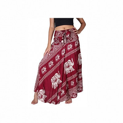 Bohemian Red Thai Elephant Hippie Skirts Waistband Bowknot - Sins & Temptations