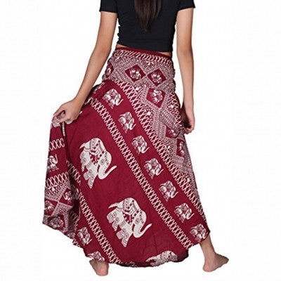 Bohemian Red Thai Elephant Hippie Skirts Waistband Bowknot - Sins & Temptations