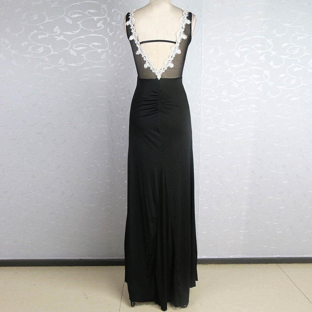 Sexy Translucent Lace Maxi Dress Wedding Party Gown - Sins & Temptations