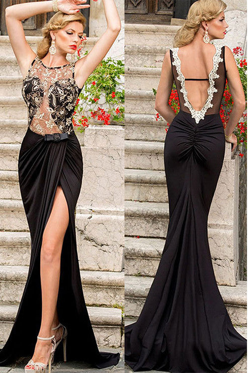 Sexy Translucent Lace Maxi Dress Wedding Party Gown - Sins & Temptations