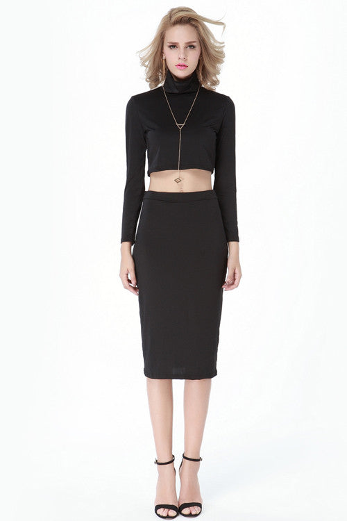 Long Sleeve Sexy Two Pcs Bodycon Dress - Sins & Temptations