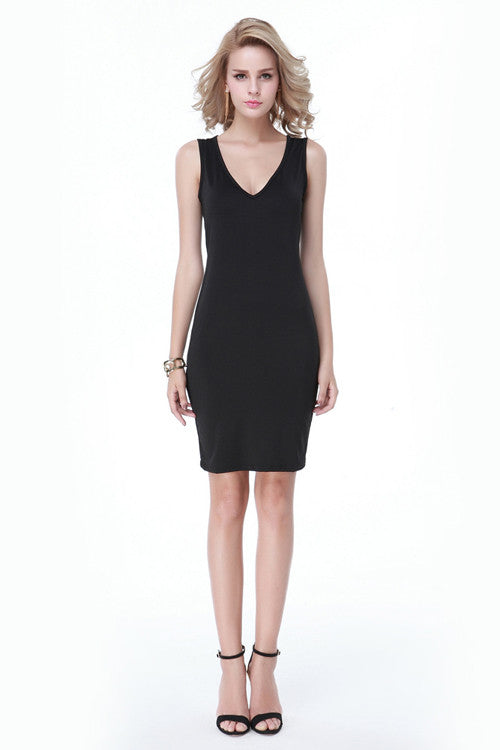 One Piece Sexy Deep V-neck Bodycon Dress - Sins & Temptations
