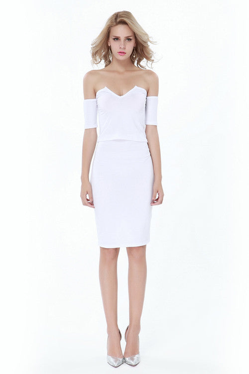 Sexy Strapless Two Pcs Bodycon Dress - Sins & Temptations