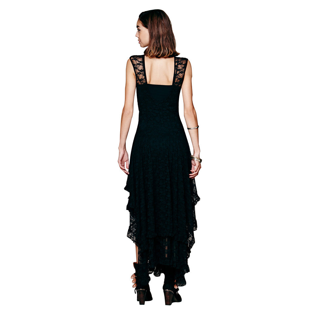 Women's Slimming Sleeveless Long Black Maxi Dress - Sins & Temptations