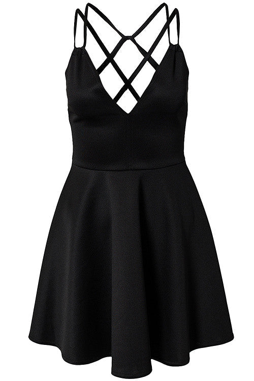 Clearance Black Off Shoulders Skater One Piece Clubwear / Partywear - Sins & Temptations