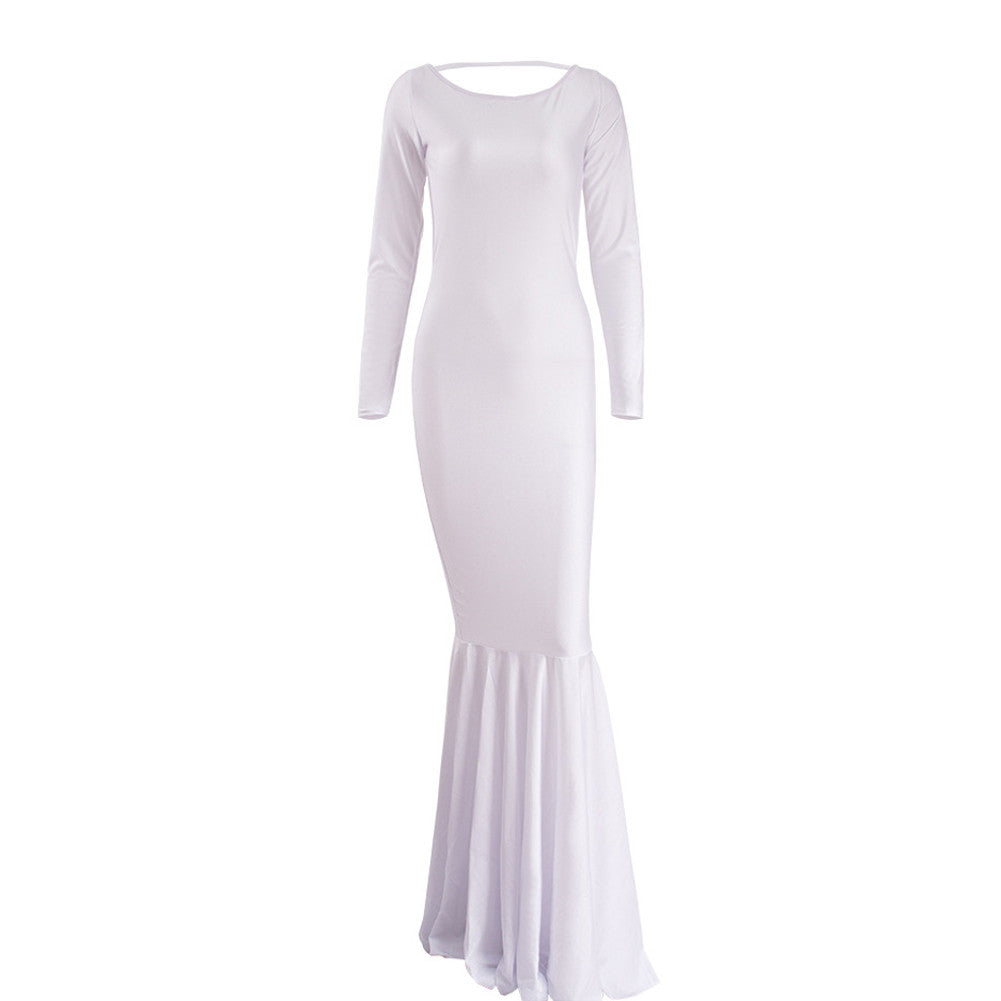Pure White Open Back Summer Dress Long Sleeve Bodycon Evening Party Dress - Sins & Temptations