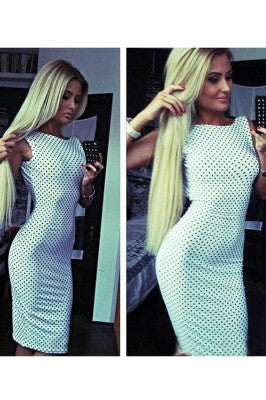 Polka Dot Pattern Backless Bodycon Dress - Sins & Temptations