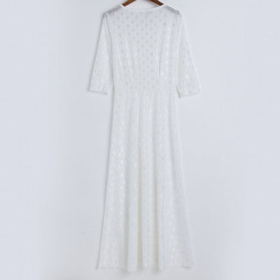 White Lace Floor Length Summer Dress - Sins & Temptations