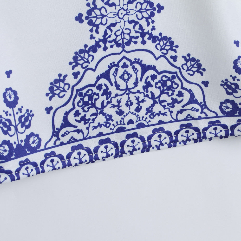Two Pcs Blue and White Porcelain Pattern Short Summer Clubwear Party Dress - Sins & Temptations
