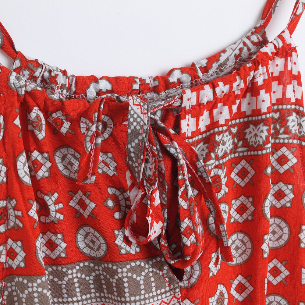 Red Sleeveless Short Jumpsuit Summer Romper - Sins & Temptations