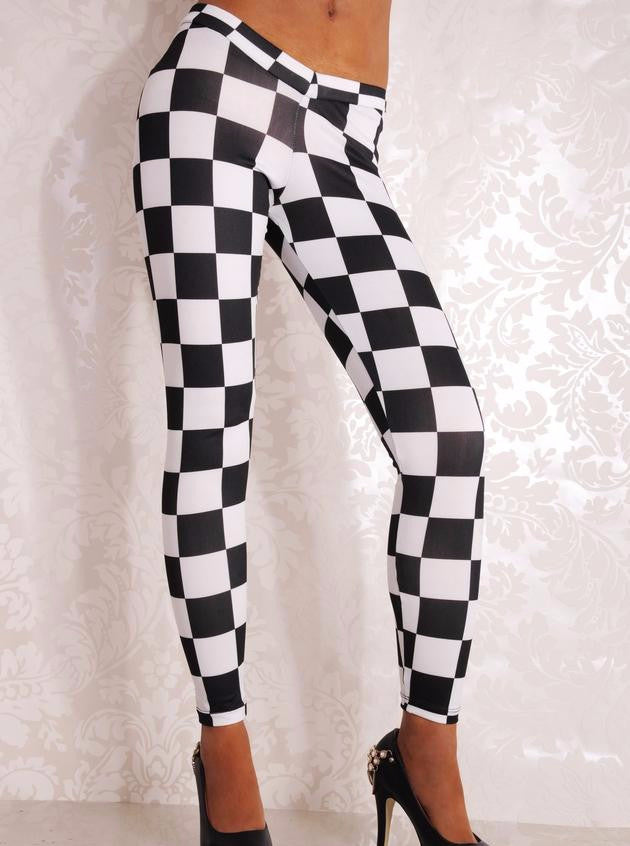 Chequered Fashion Leggings Gothic Pants - Sins & Temptations