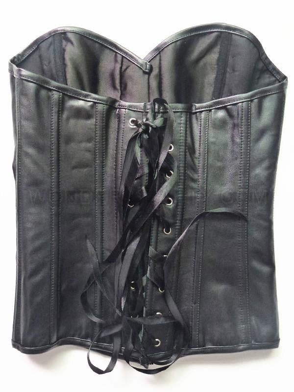 Gothic Vinyl Faux Leather Corset Bustier - Sins & Temptations - 2