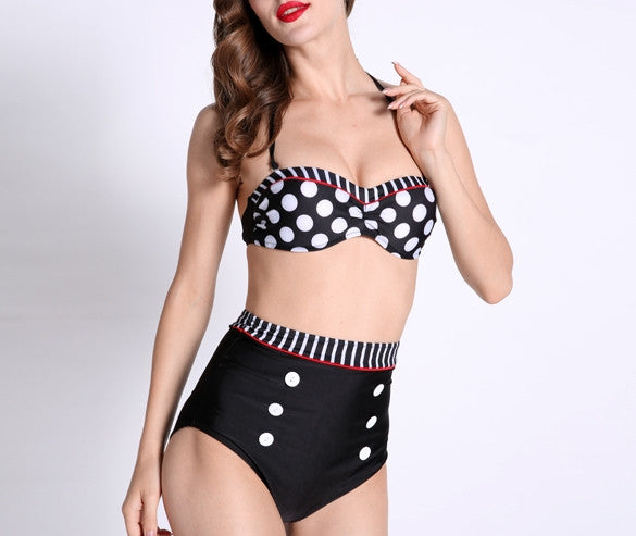 Cutest Retro Pin Up High Waist Bikini Swimwear - Sins & Temptations - 1