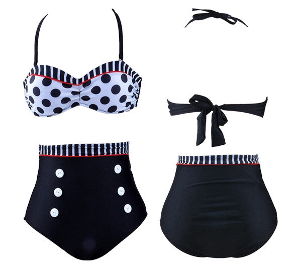 Cutest Retro Pin Up High Waist Bikini Swimwear - Sins & Temptations - 6