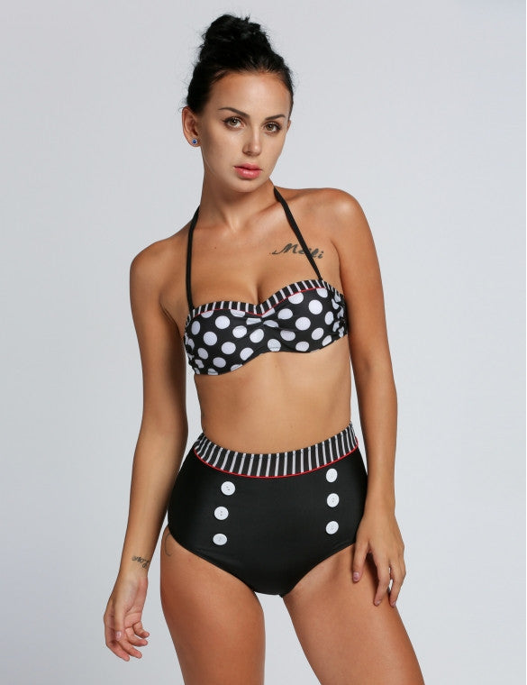 Cutest Retro Pin Up High Waist Bikini Swimwear - Sins & Temptations