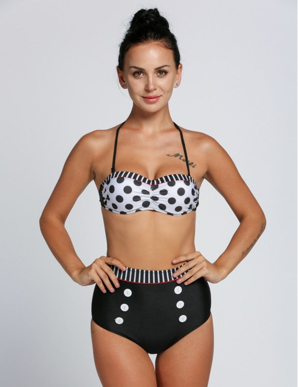 Cutest Retro Pin Up High Waist Bikini Swimwear - Sins & Temptations