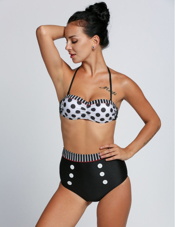 Cutest Retro Pin Up High Waist Bikini Swimwear - Sins & Temptations