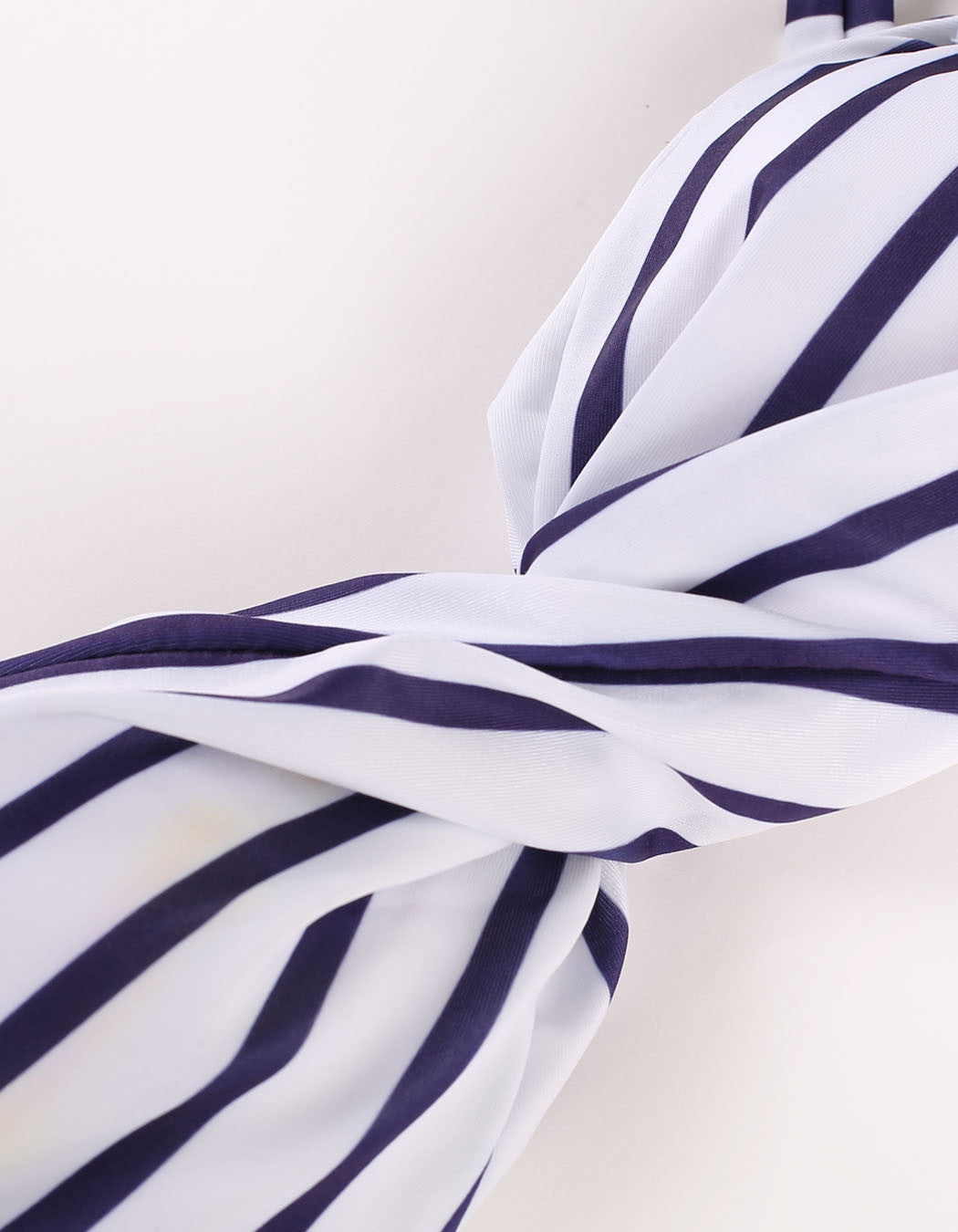 Stripes High Waist Padded Twisted Bandeau Swimwear - Sins & Temptations - 3