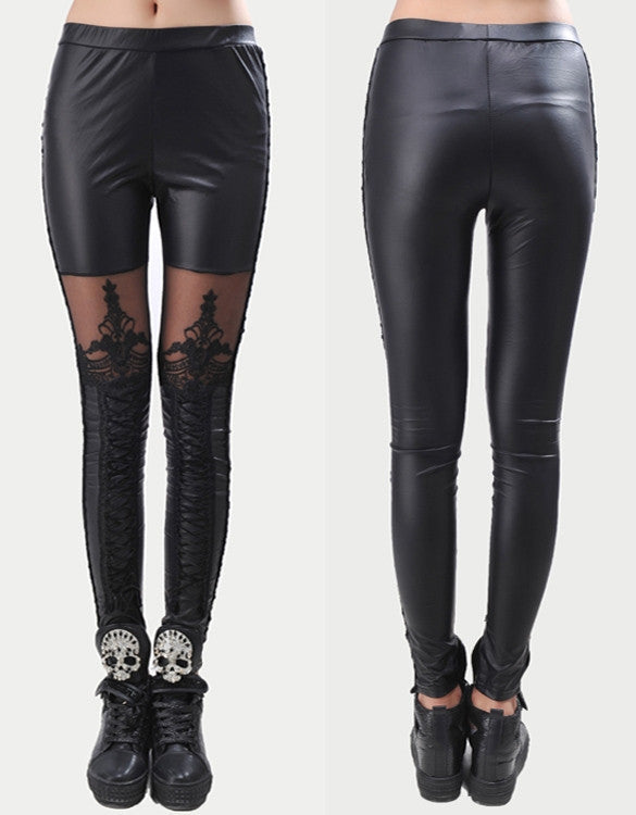 Designer Womens Faux Leather Leggings - Sins & Temptations
