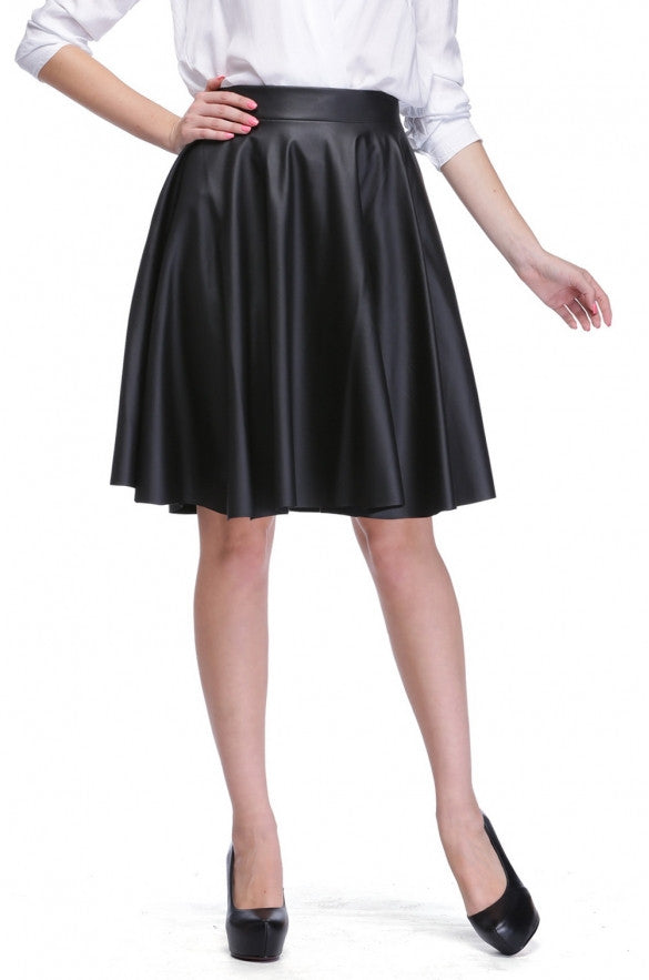 Faux Leather Pleated Skirt - Sins & Temptations