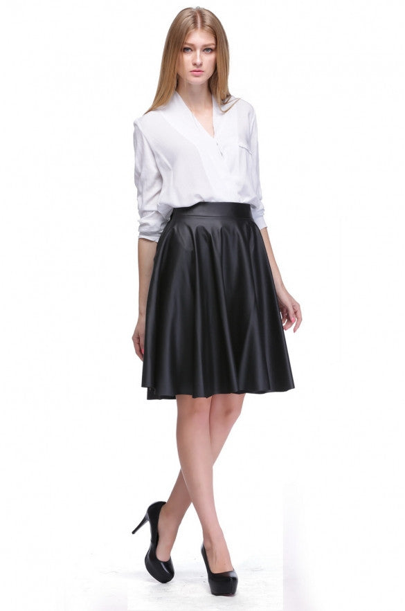 Faux Leather Pleated Skirt - Sins & Temptations