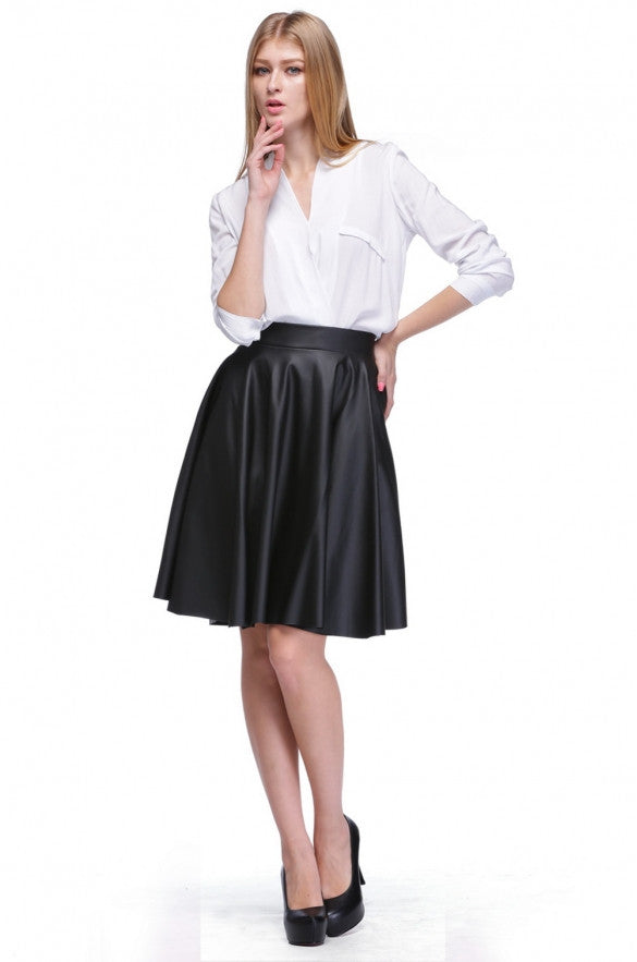 Faux Leather Pleated Skirt - Sins & Temptations