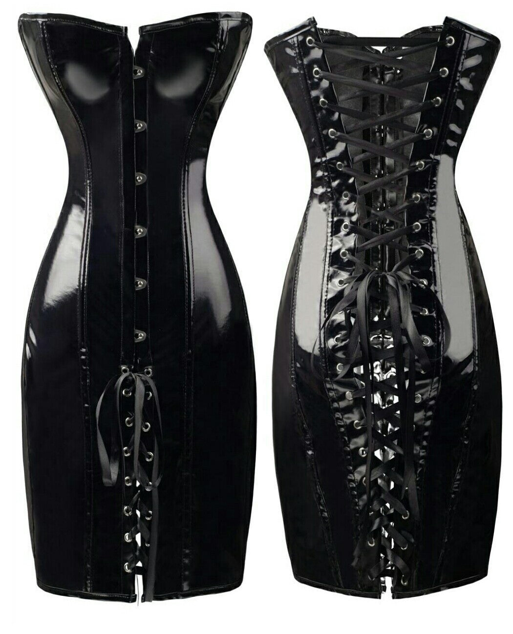 Red Hot Faux leather Corset - Sins & Temptations