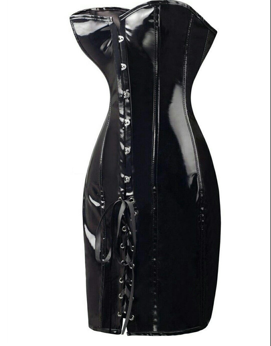 Red Hot Faux leather Corset - Sins & Temptations