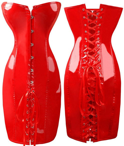 Red Hot Faux leather Corset - Sins & Temptations - 1
