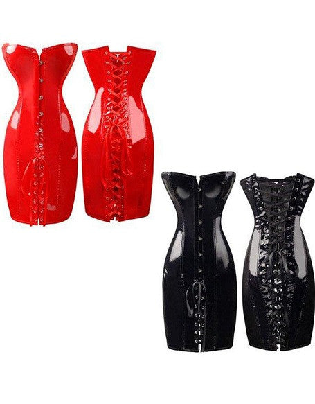 Red Hot Faux leather Corset - Sins & Temptations - 2