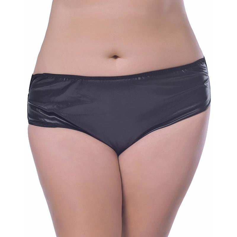 Plus Size XL-6XL Black Sexy Vinyl Pants Lingerie - Sins & Temptations