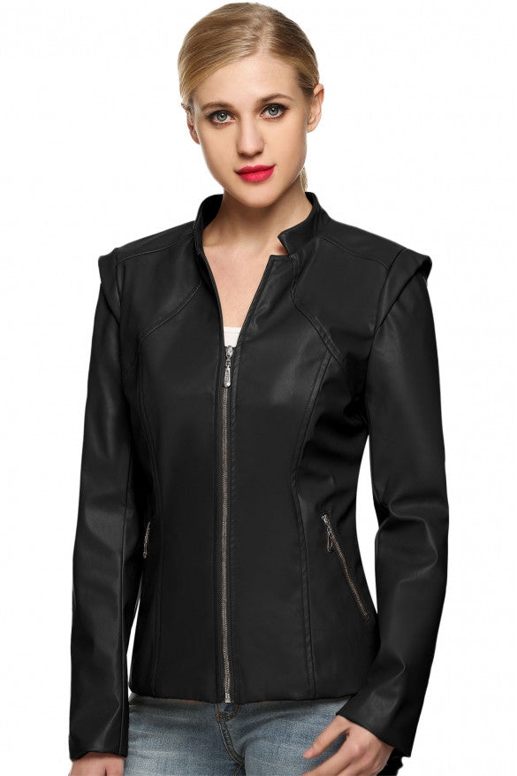 Stylish Faux Leather Jacket - Sins & Temptations - 2