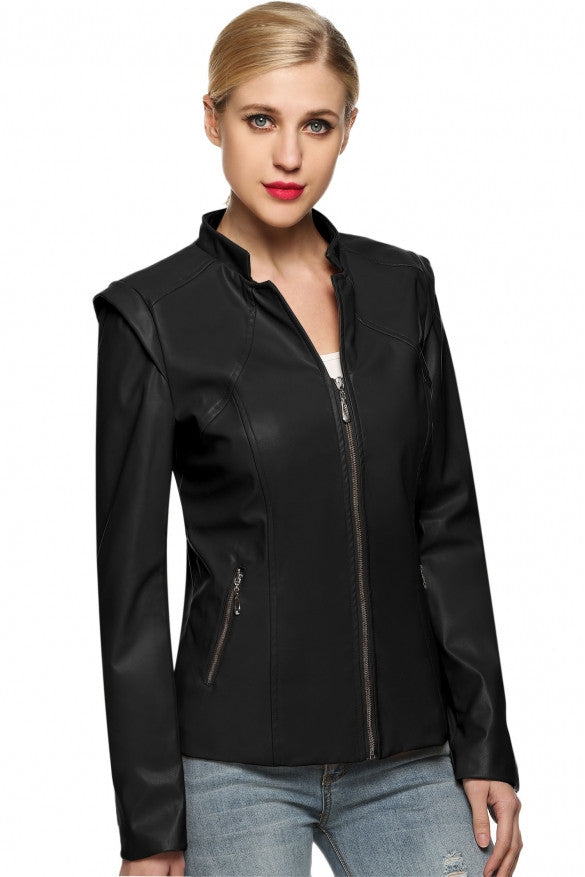 Stylish Faux Leather Jacket - Sins & Temptations - 3
