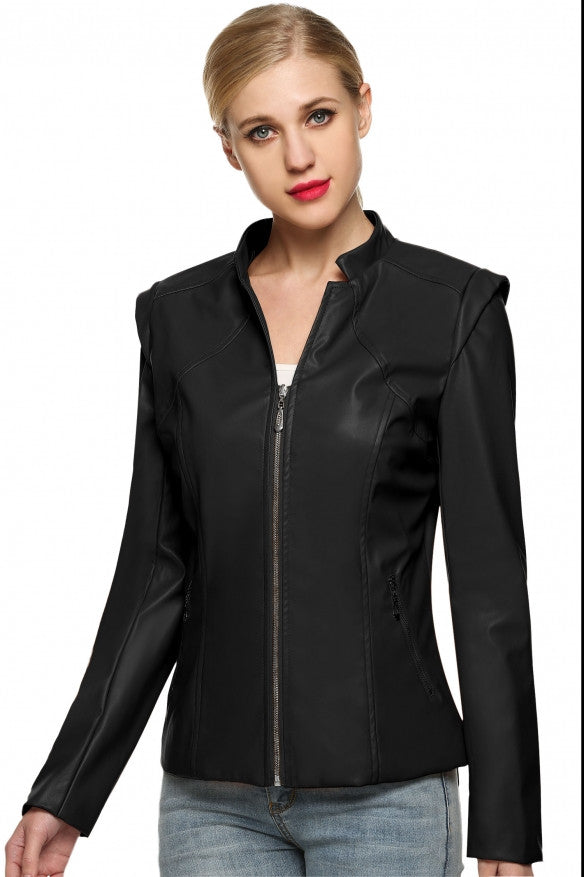 Stylish Faux Leather Jacket - Sins & Temptations - 4