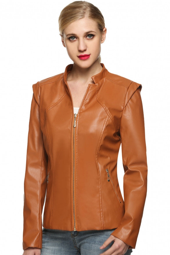 Stylish Faux Leather Jacket - Sins & Temptations - 11