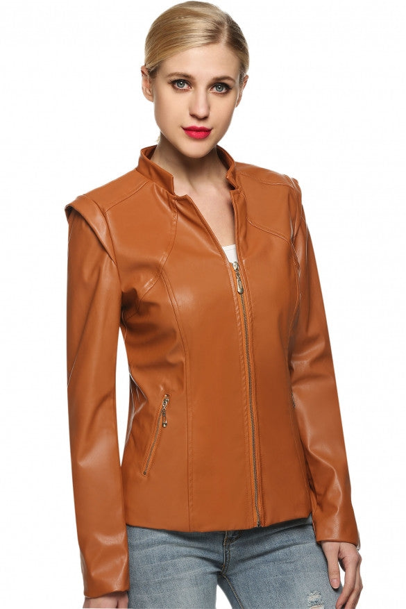Stylish Faux Leather Jacket - Sins & Temptations - 12