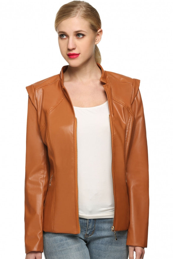 Stylish Faux Leather Jacket - Sins & Temptations - 14