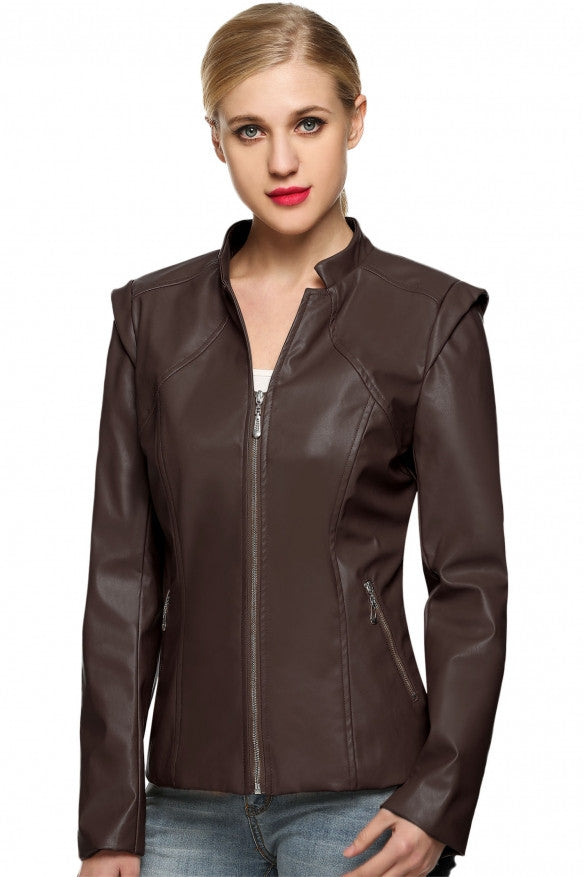 Stylish Faux Leather Jacket - Sins & Temptations - 1