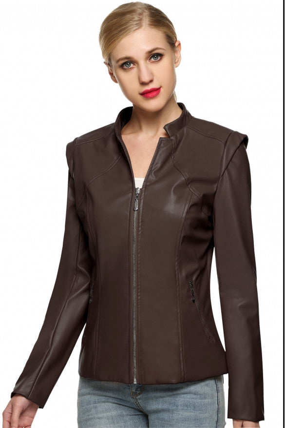 Stylish Faux Leather Jacket - Sins & Temptations - 21