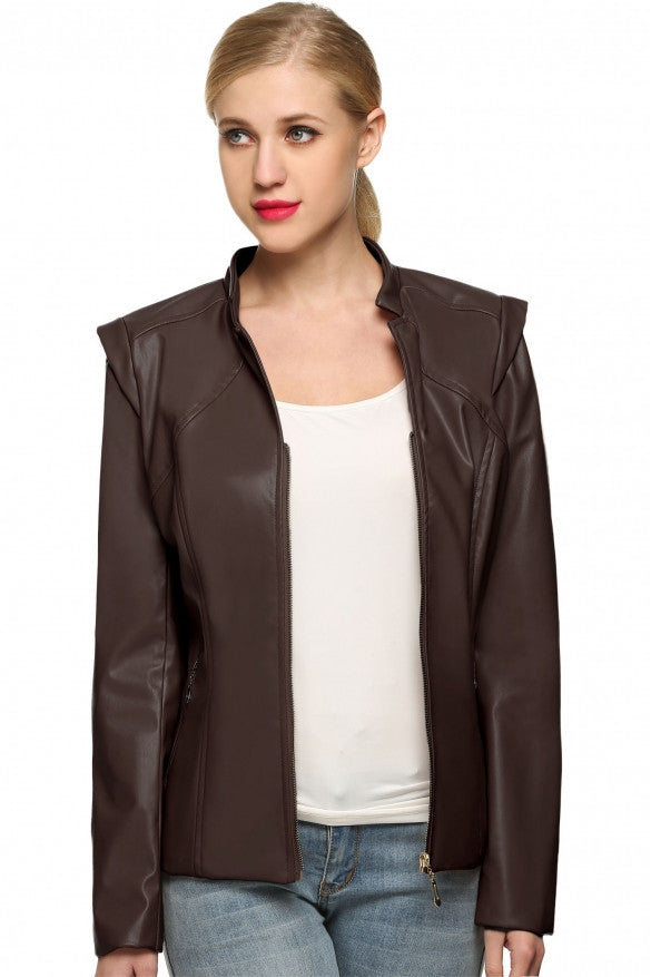 Stylish Faux Leather Jacket - Sins & Temptations - 22