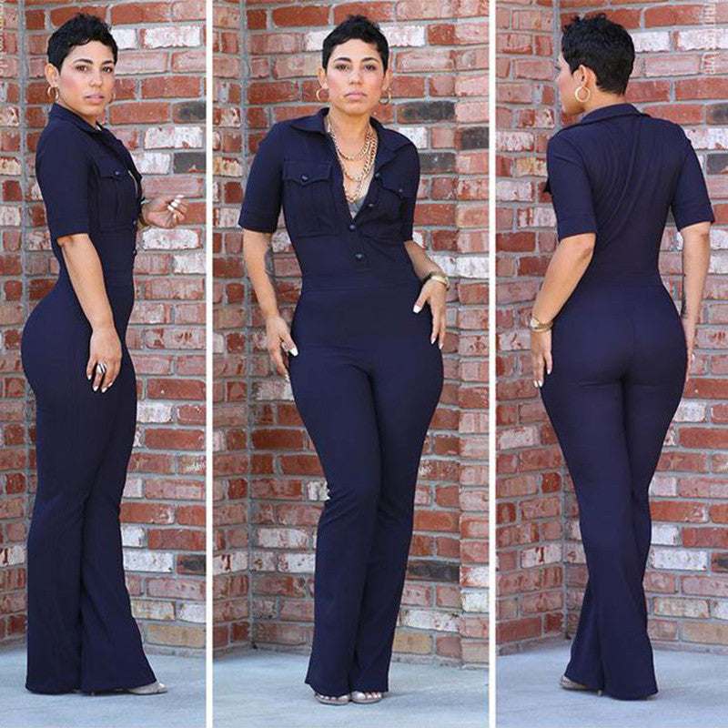New Arrivals Button Elegant Jumpsuit Romper Fashion Summer, Casual Work Clothing - Sins & Temptations