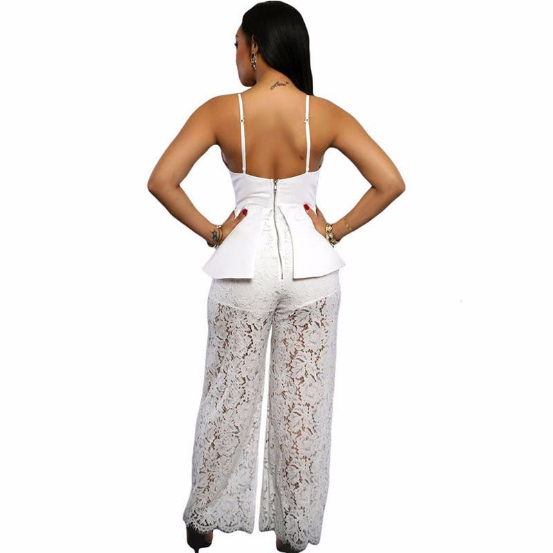 Luxury Fashion Lace Long Sleeve Jumpsuit Clubwear - Sins & Temptations