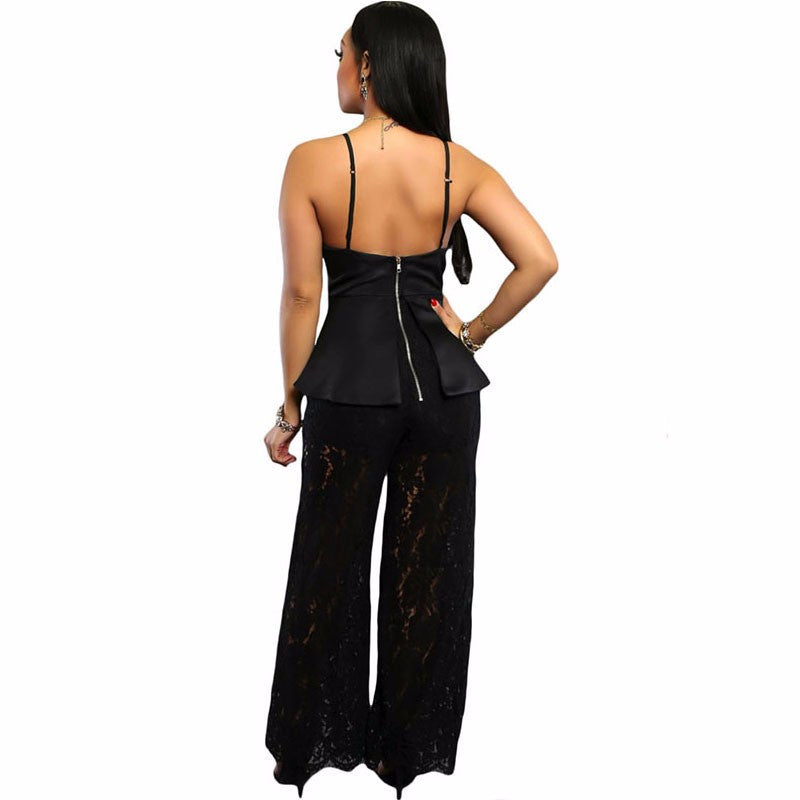 Luxury Fashion Lace Long Sleeve Jumpsuit Clubwear - Sins & Temptations