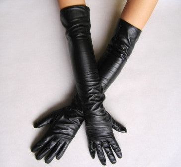 Women's faux leather long gloves ultra long 50cm - Sins & Temptations