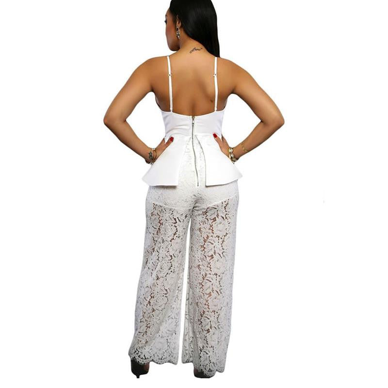 Luxury Fashion Lace Long Sleeve Jumpsuit Clubwear - Sins & Temptations
