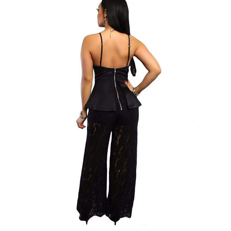 Luxury Fashion Lace Long Sleeve Jumpsuit Clubwear - Sins & Temptations