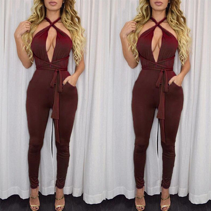 New Fashion Pocket Rompers And Jumpsuits Backless Clubwear - Sins & Temptations